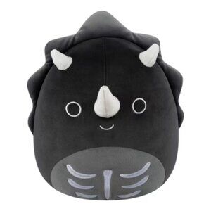 NEW Squishmallows 12" Black Diesel Skeleton Triceratops Medium Plush Halloween